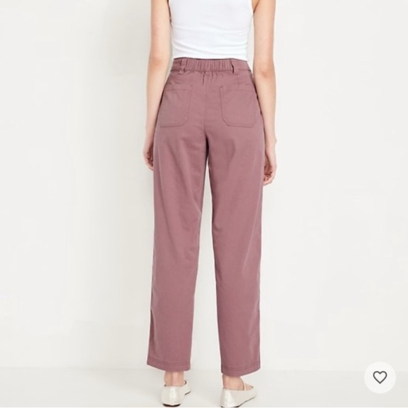 Old Navy High Waisted OGC Chino Tapered Straight Pants Small Muave Pink Purple - Picture 2 of 10